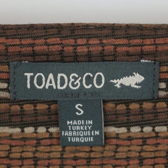 Toad&Co Rosalinda Women's Small Brown Tan Cotton V-Neck 3/4 Sleeve Sheath Dress - Picture 8 of 9